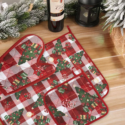 Set Guantone, presina e strofinaccio da forno natalizi Idea Regalo Natale 6484