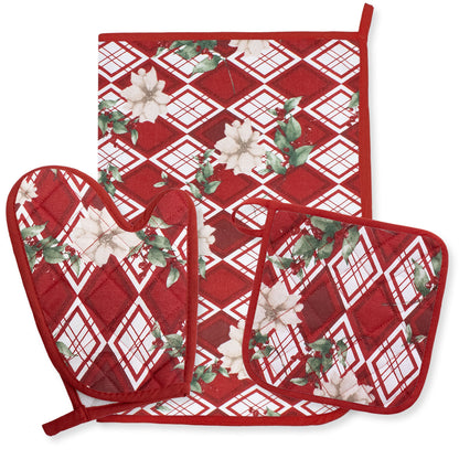 Set Guantone, presina e strofinaccio da forno natalizi Idea Regalo Natale 6484