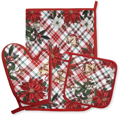 Set Guantone, presina e strofinaccio da forno natalizi Idea Regalo Natale 6484