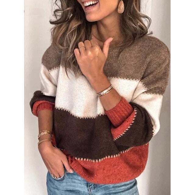 Maglione autunnale per donna a girocollo, Pullover