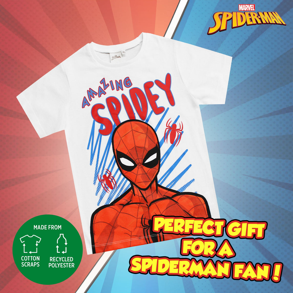 T-shirt Marvel Spiderman maglia bambino mezze maniche in cotone Spider Man 6593