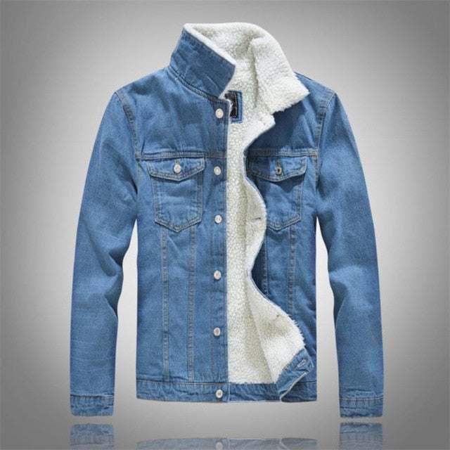 Giacca jeans felpata uomo di cotone