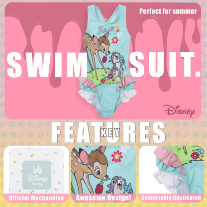 Costume da bagno intero mare Disney Bambi per neonato bambina 1 pezzo bimba 6661