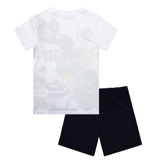 Pigiama bambino Marvel Avengers T-shirt e pantalone corto estivo cotone 6780