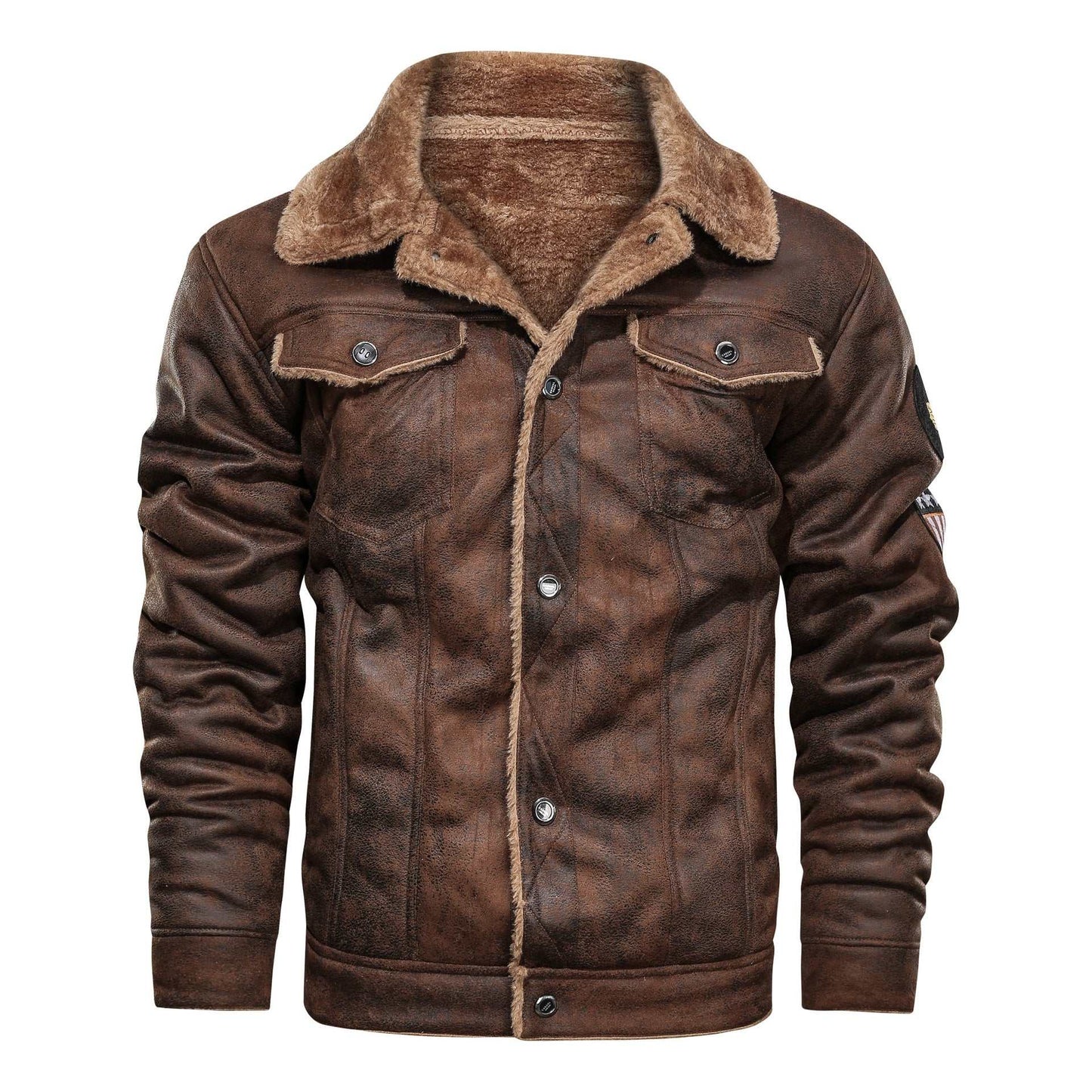 Giubbotto uomo in pelle Military