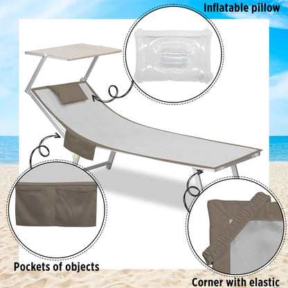 Telo mare microfibra coprilettino con elastici tasche e cuscino gonfiabile 6800