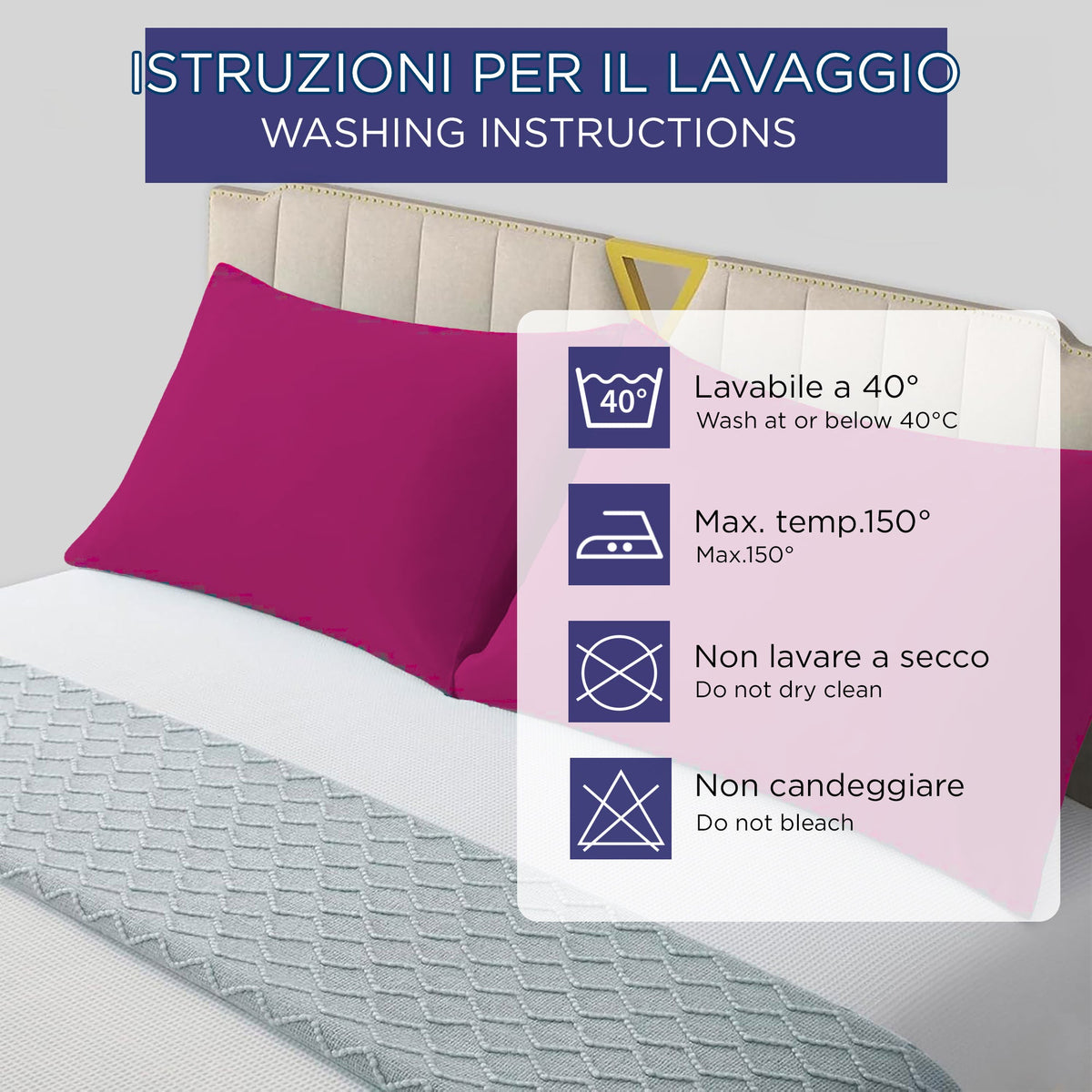Pair of plain pillowcases 6860