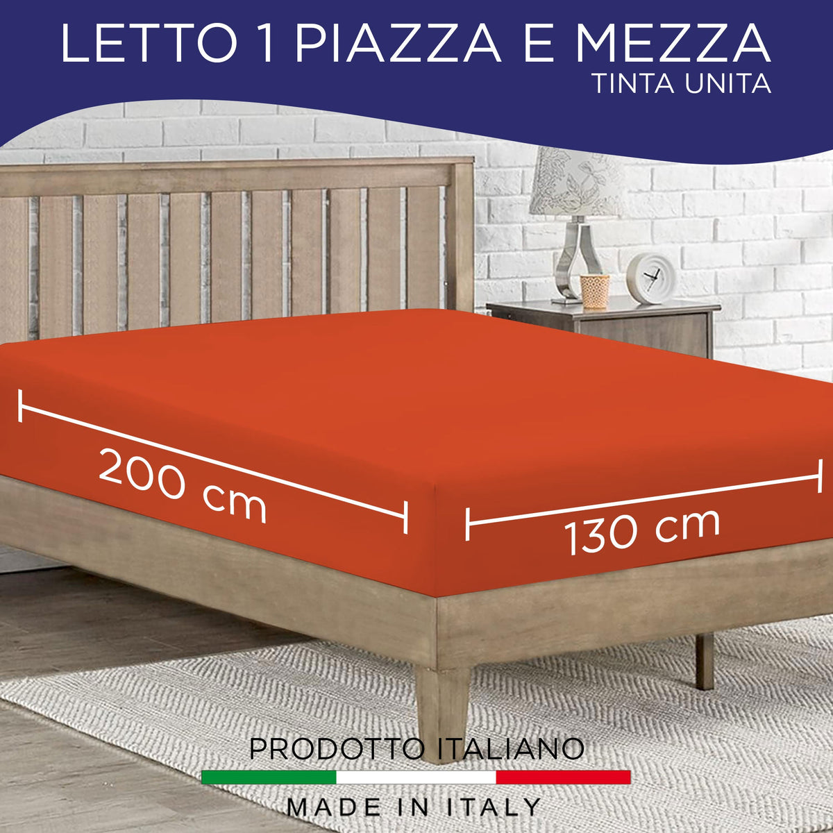 Lenzuolo sotto con angoli elasticizzati una piazza e mezza in tinta unita 6862