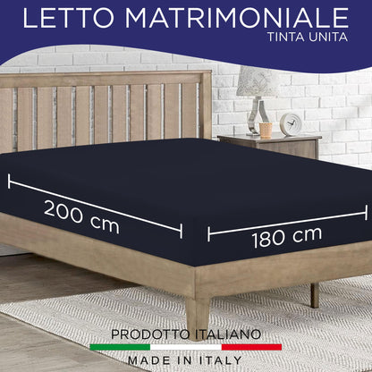 Lenzuolo sotto con angoli elasticizzati matrimoniale in tinta unita 6863