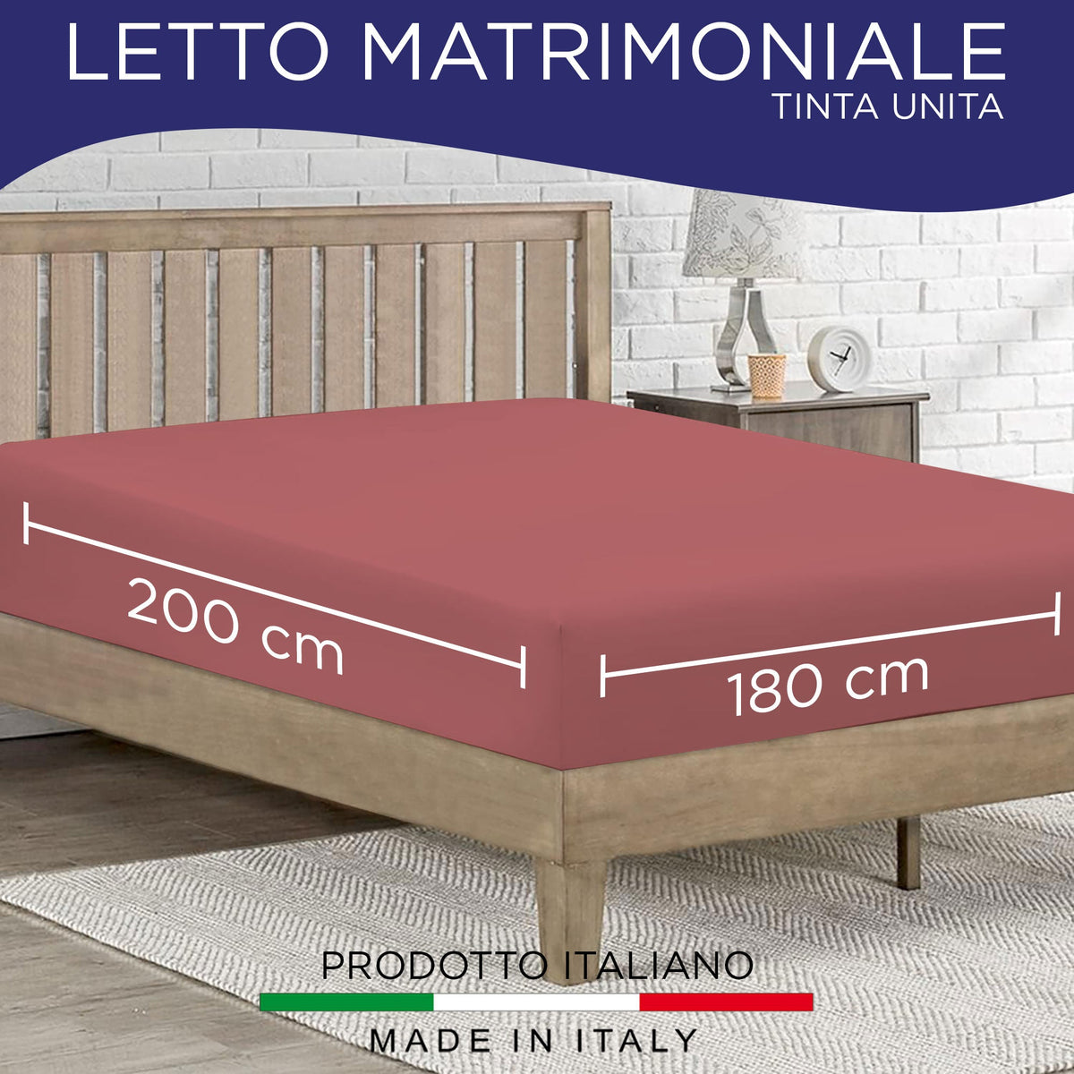 Lenzuolo sotto con angoli elasticizzati matrimoniale in tinta unita 6863