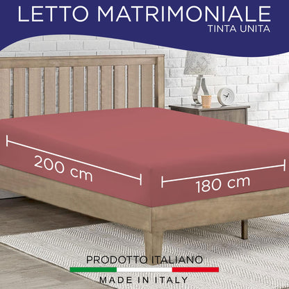 Lenzuolo sotto con angoli elasticizzati matrimoniale in tinta unita 6863