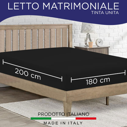 Lenzuolo sotto con angoli elasticizzati matrimoniale in tinta unita 6863