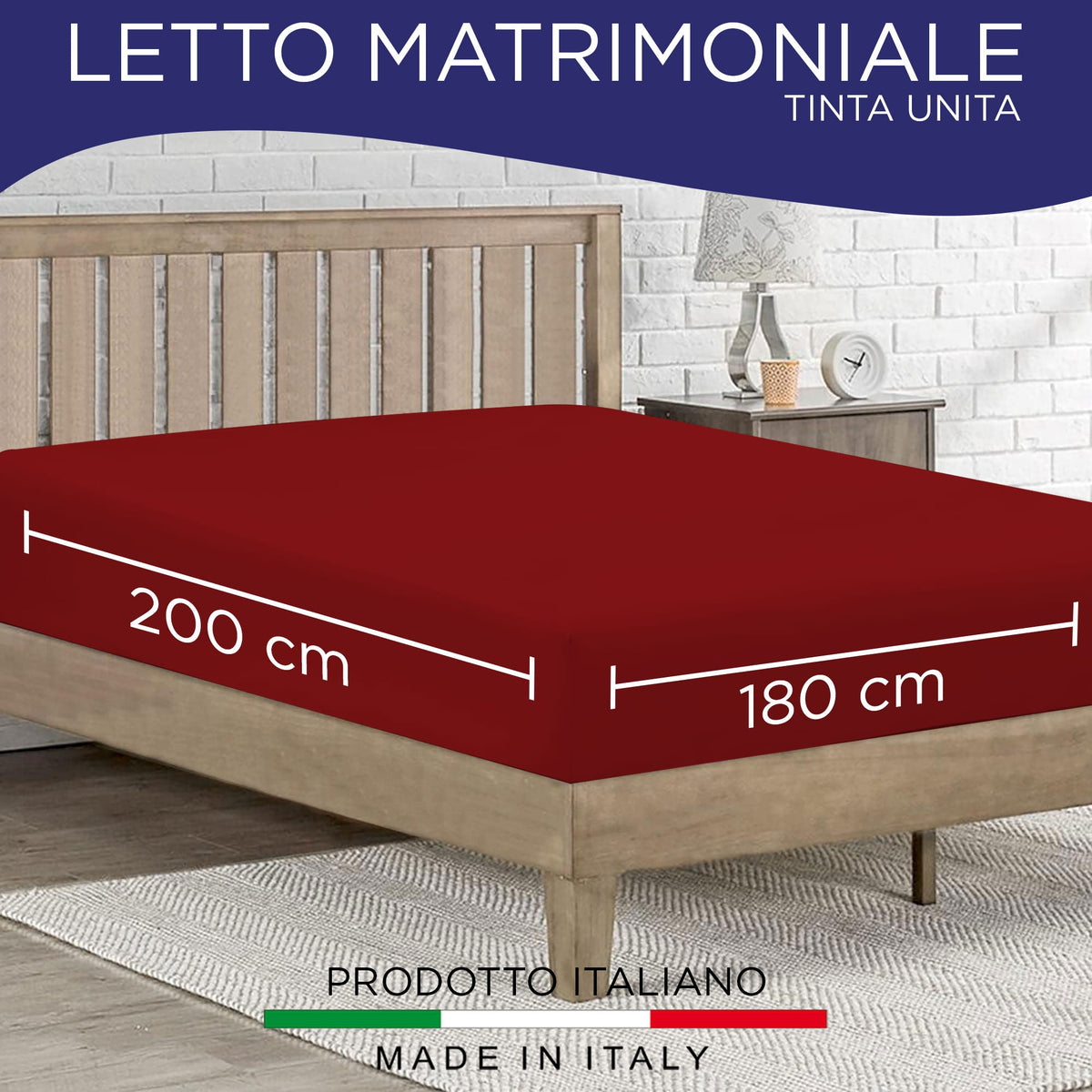 Lenzuolo sotto con angoli elasticizzati matrimoniale in tinta unita 6863
