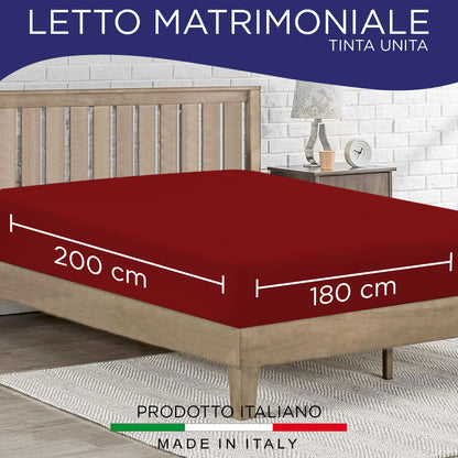 Lenzuolo sotto con angoli elasticizzati matrimoniale in tinta unita 6863