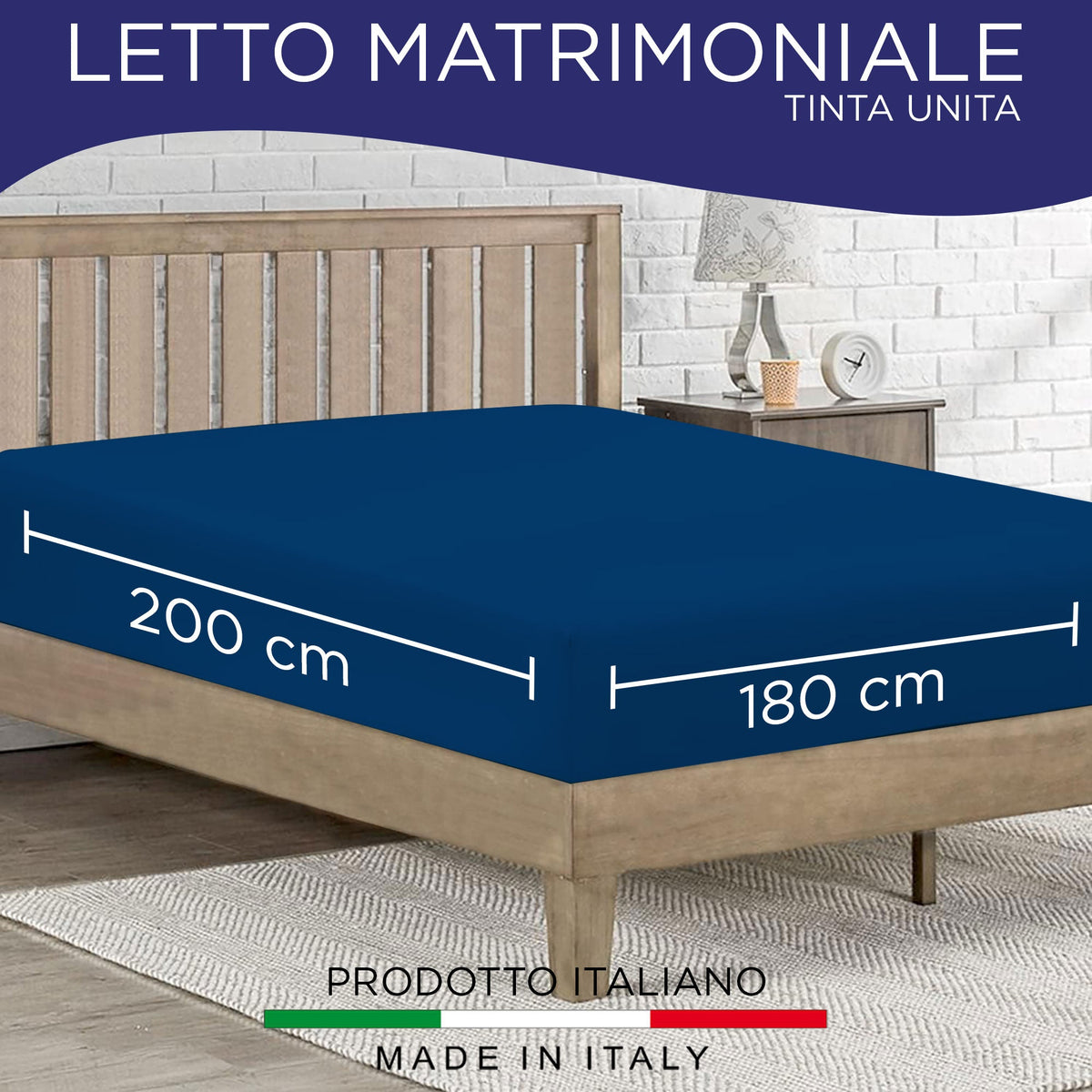 Lenzuolo sotto con angoli elasticizzati matrimoniale in tinta unita 6863