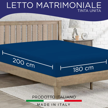 Lenzuolo sotto con angoli elasticizzati matrimoniale in tinta unita 6863