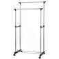 Double Clothes Rack with Wheels - Height Adjustable Garment Rack 80x40x160 cm