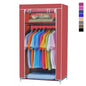 FABRIC WARDROBE CLOTHES RAIL + 2 SHELVES SPACE-SAVING NON-WOVEN FABRIC UNIT