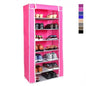 Space-Saving Shoe Rack 7 Tiers Movable Shoe Shelf Steel/Non-Woven Fabric
