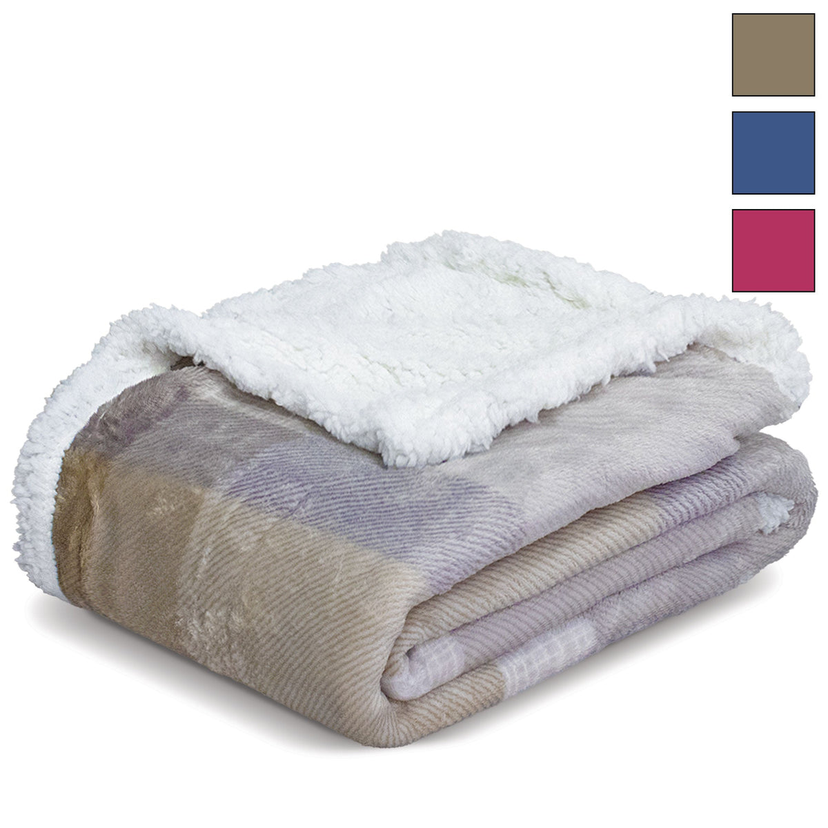Tartan Lambswool Fleece Blanket various sizes 6917