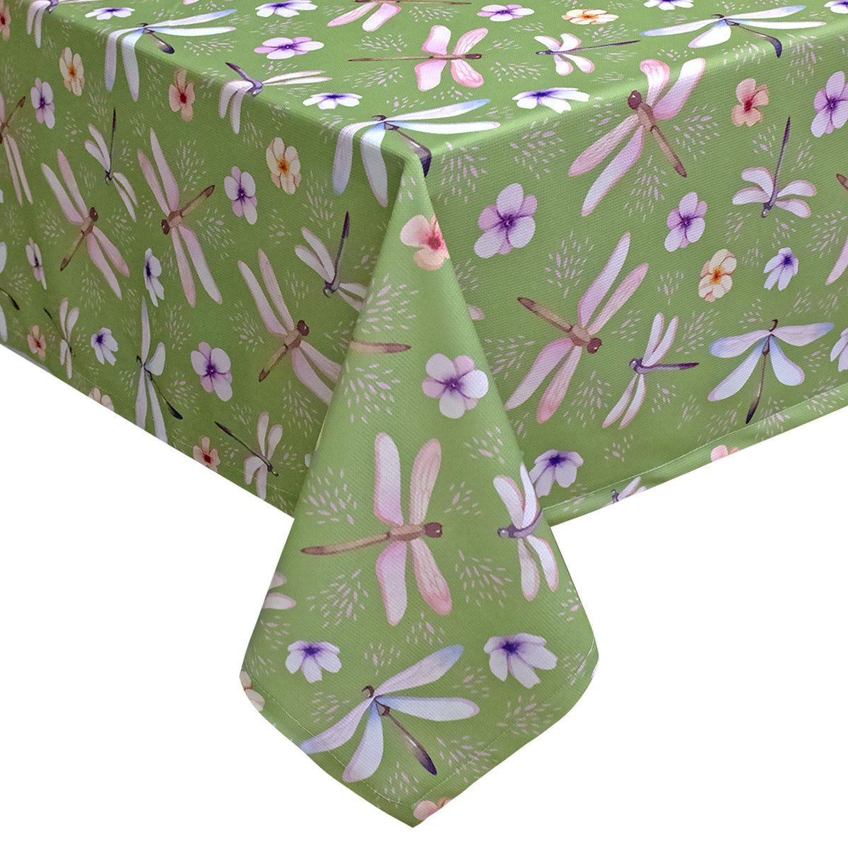 Stain-resistant waterproof tablecloth x6 Dragonfly print 140x180 6919
