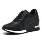 Women's sporty heeled sneakers, women's stretchy rubber sports shoes