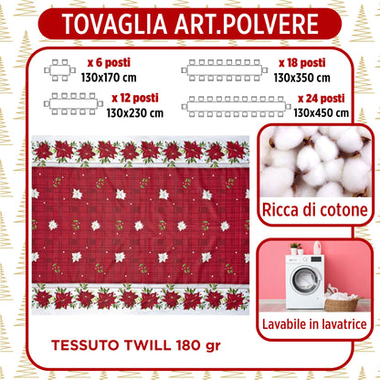 Tovaglia Natalizia rettangolare varie misure Copritavolo Twill stampato 6974