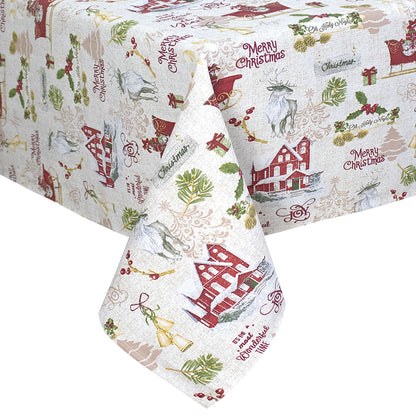 Tovaglia Natalizia rettangolare varie misure Copritavolo Twill stampato 6974