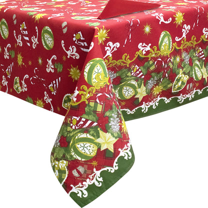 Christmas Tablecloth Table Service + Napkins Christmas Various Sizes 6979