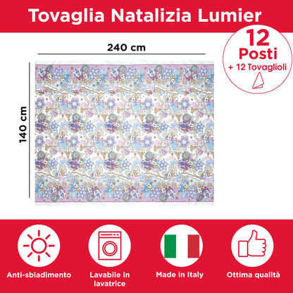 Christmas Tablecloth Table Service + Napkins Christmas Various Sizes 6979