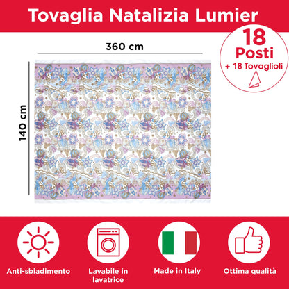 Christmas Tablecloth Table Service + Napkins Christmas Various Sizes 6979