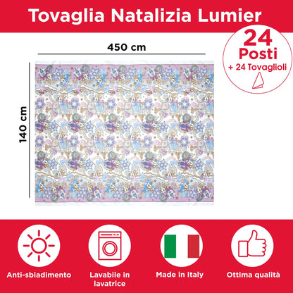 Christmas Tablecloth Table Service + Napkins Christmas Various Sizes 6979