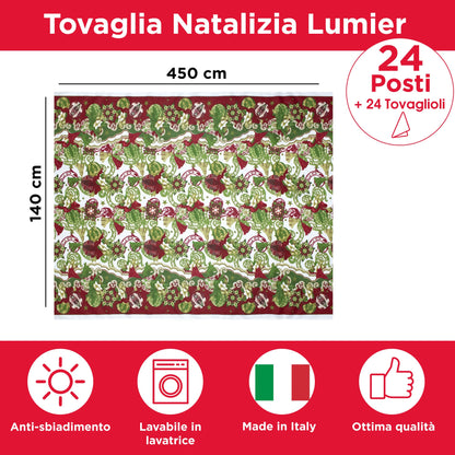 Christmas Tablecloth Table Service + Napkins Christmas Various Sizes 6979