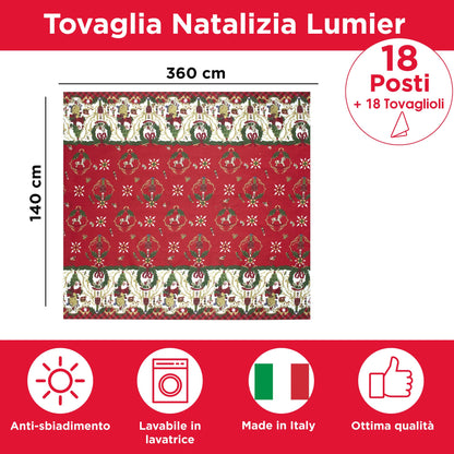 Christmas Tablecloth Table Service + Napkins Christmas Various Sizes 6979