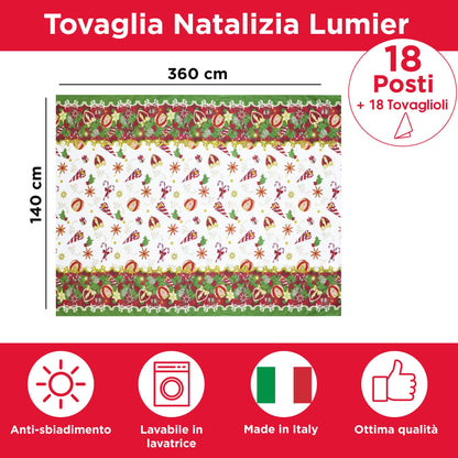 Christmas Tablecloth Table Service + Napkins Christmas Various Sizes 6979