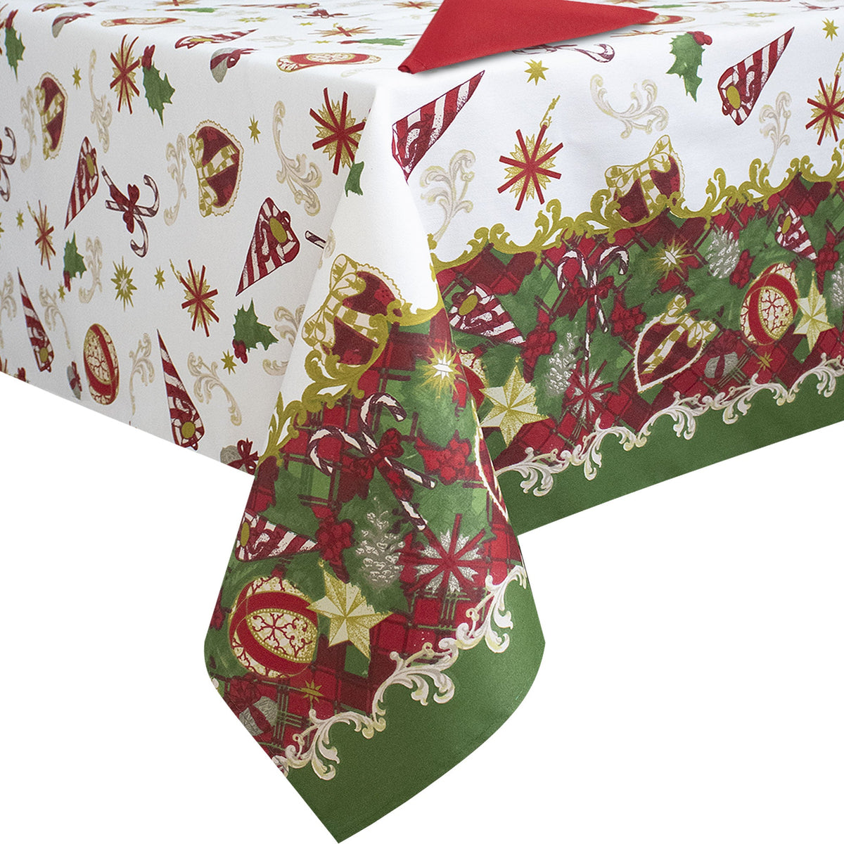 Christmas Tablecloth Table Service + Napkins Christmas Various Sizes 6979