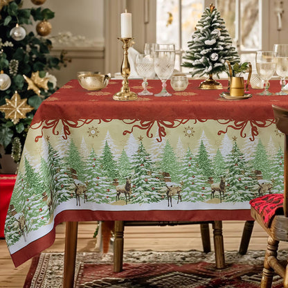 Tovaglia Natalizia antimacchia no stiro Copritavolo Natale varie misure 6980