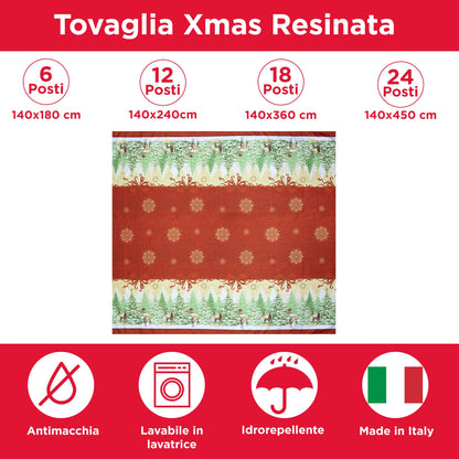 Tovaglia Natalizia antimacchia no stiro Copritavolo Natale varie misure 6980