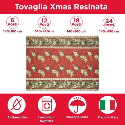 Tovaglia Natalizia antimacchia no stiro Copritavolo Natale varie misure 6980