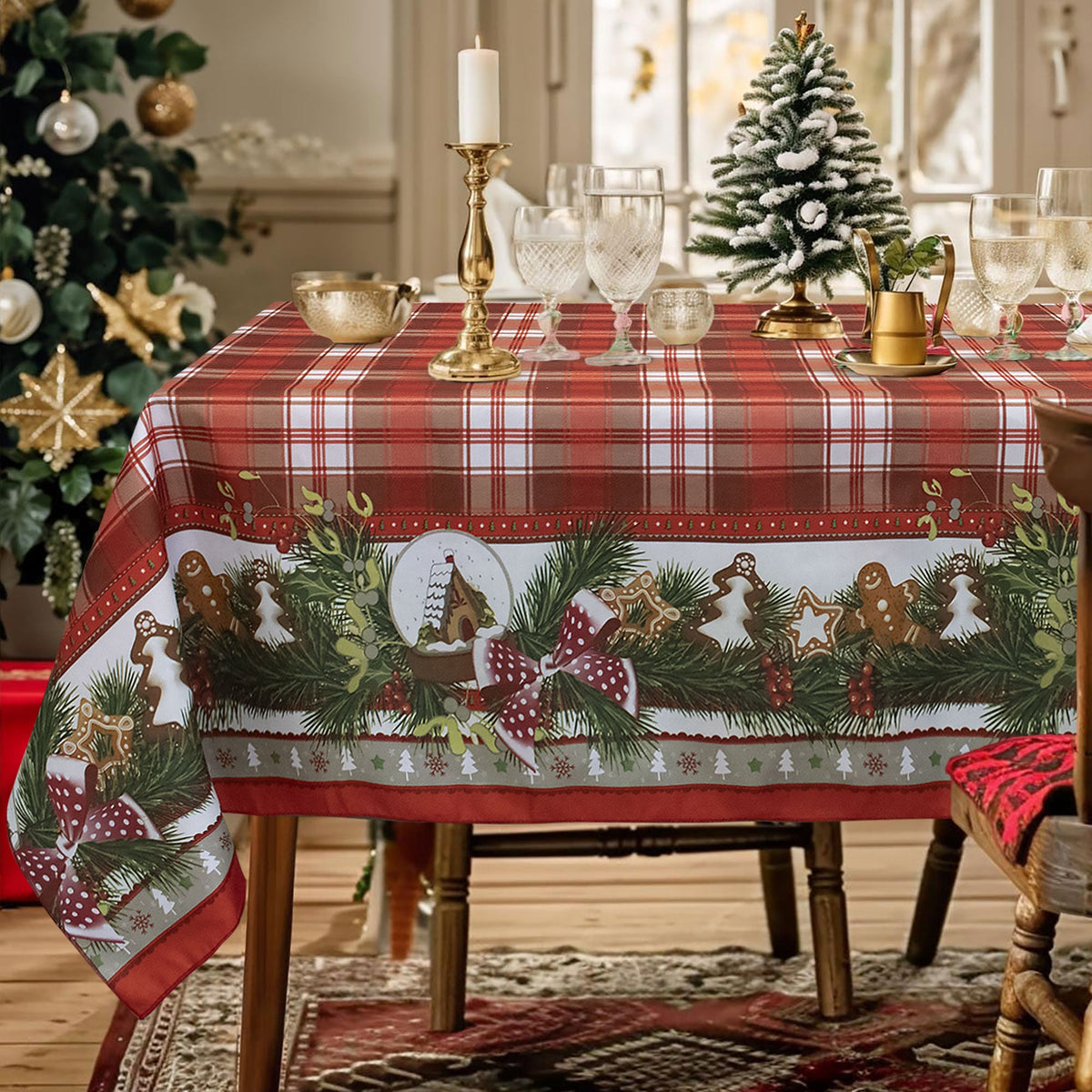 Tovaglia Natalizia antimacchia no stiro Copritavolo Natale varie misure 6980