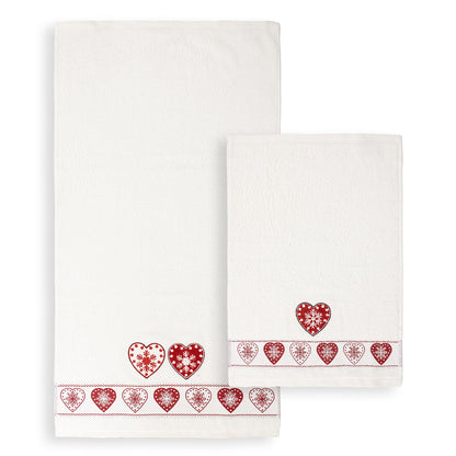 Asciugamani Natalizi Bagno set 1+1 in Spugna di Cotone Decoro Natale 6983