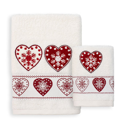 Asciugamani Natalizi Bagno set 1+1 in Spugna di Cotone Decoro Natale 6983