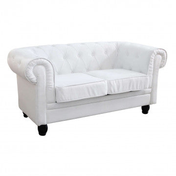 Chesterfield Sofa aus weißem oder braunem Vintage-Kunstleder, 2- oder 3-Sitzer