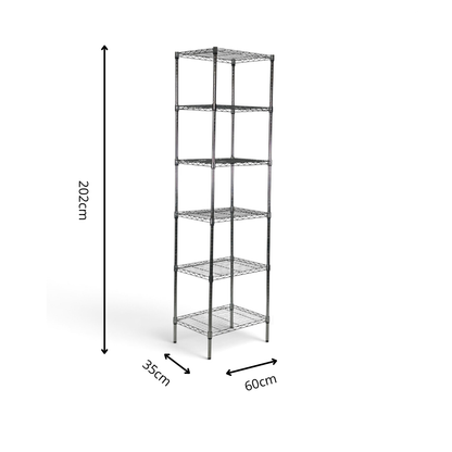 Scaffale Metallika H 202cm  – 6 Ripiani 60×35 cm