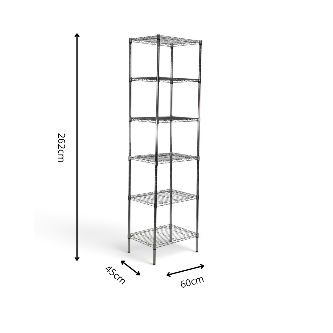 Scaffale Metallika H 222cm  – 6 Ripiani 60×45 cm