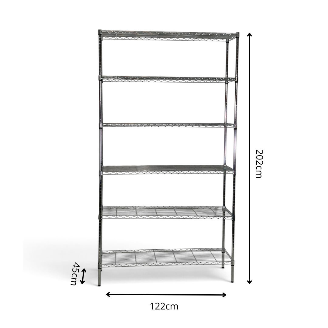 Scaffale Metallika H 202cm  – 6 Ripiani 122×45 cm