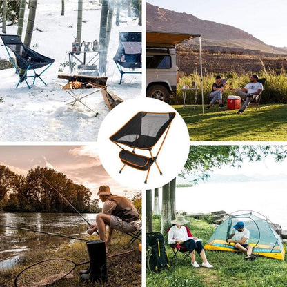 Sedia Pieghevole Campeggio + Borsa Portatile Spiaggia Pesca Caccia Esterno Rossa