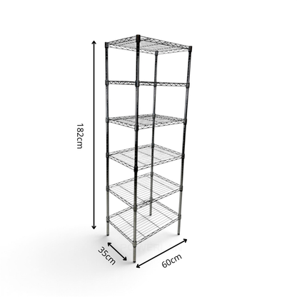 Scaffale Metallika H 182cm  – 6 Ripiani 60×35 cm