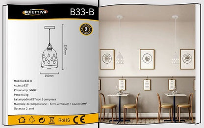LED Deckenleuchte Goccia Modern Metall E27 Küche Wohnzimmer | Bn