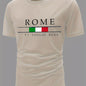 Men's Rome Printed T-Shirt for Summer Outdoor, Stylish Men's Crew Neck Tops, Gift for Men